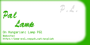 pal lamp business card